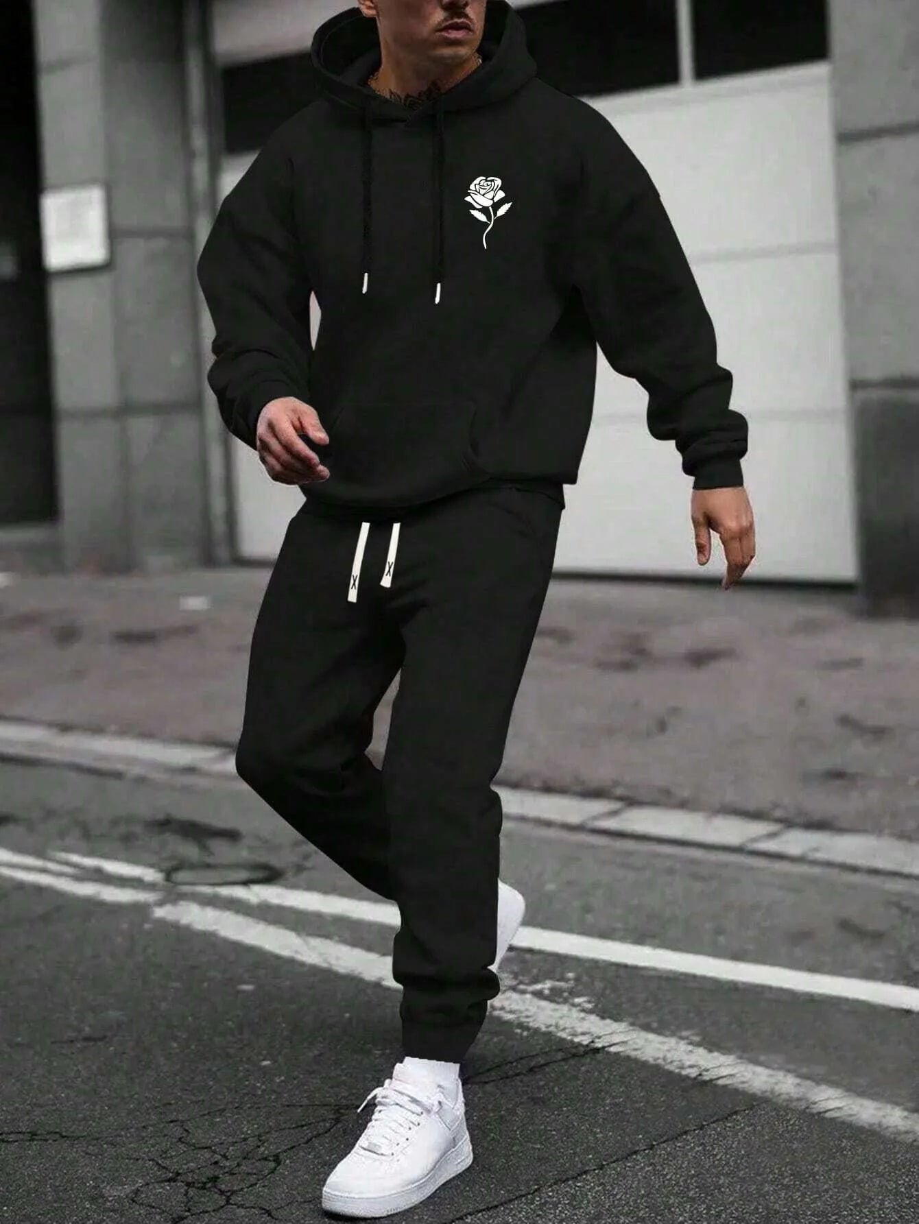 Tracksuit Sets Men's Casual Fleece Warm Hoodies Pants 2PCS Mens Long Sleeve Sport Suit Male Pullover Hoodies Sports Clothing - GilloServ