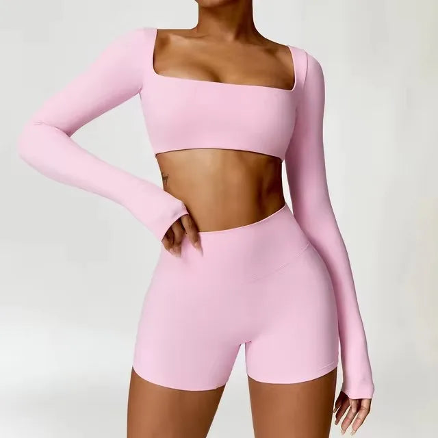 Yoga Set 2PCS Sportswear Workout Clothes Athletic Gym Wear - GilloServ