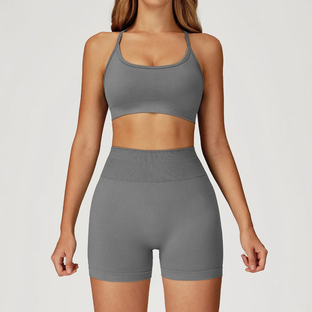 Seamless 2 Piece Yoga Set Women Gym Tracksuit/Workout/Running - GilloServ