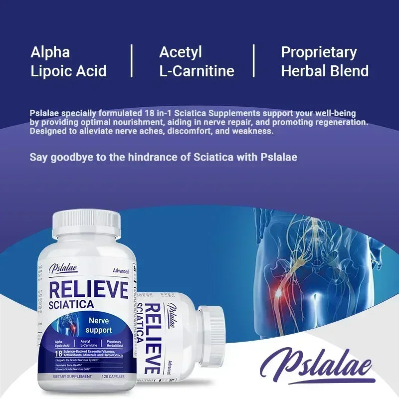 Relieve Sciatica Capsules - Contains B Vitamins To Support Sciatic Nerve Health, - GilloServ