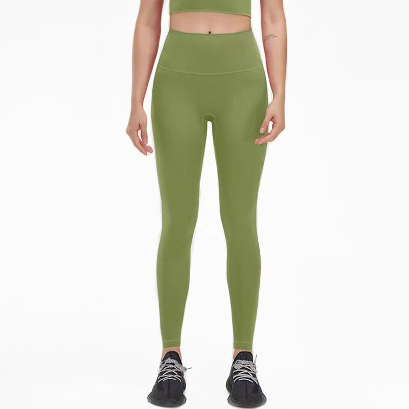 Nylon Leggings Women Yoga Pants Tight High Waist Hidden Pocket - GilloServ