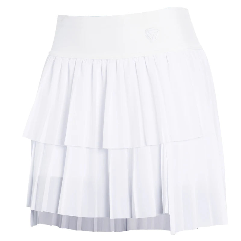 Women High Waist Double Layer Pleated Skirt Sports Golf Tennis Skirts - GilloServ