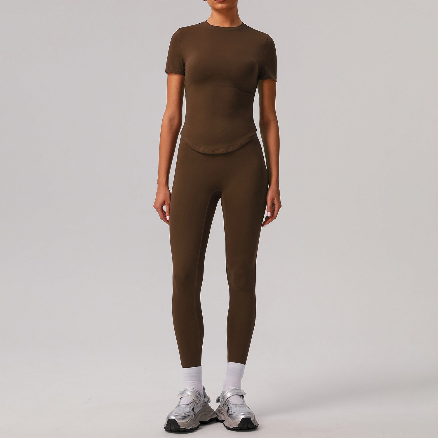 Solid color tight yoga suit quick drying fitness suit outdoor - GilloServ