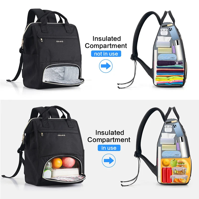 Lunch Backpack for Women 15.6 inch Laptop Backpack Insulated Cooler Backpack with USB port - GilloServ