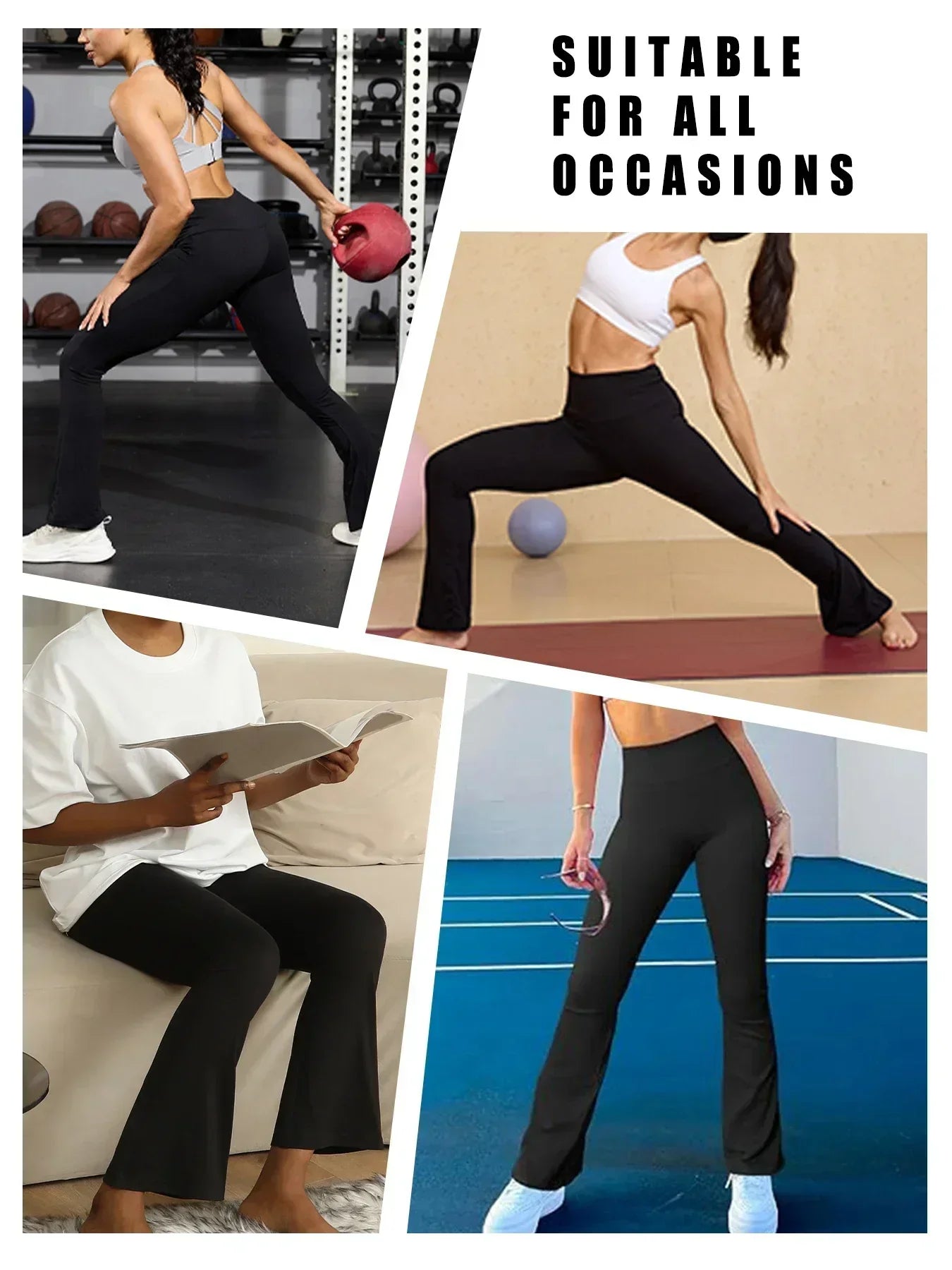 Women's Super Soft Flare Pants High Waisted Tummy Control Workout - GilloServ
