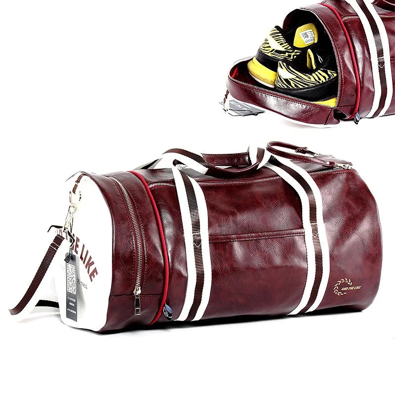 Gym Bag Men And Women Shoulder Bag, Portable Training Basketball Bag Cylinder, - GilloServ