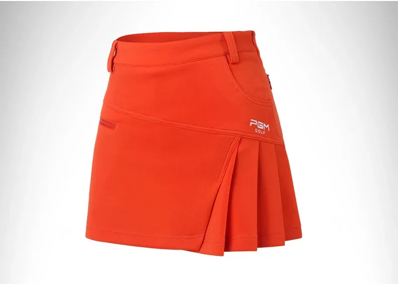 Golf Skirt Ladies Zipper Fashion Pleated Skirt Lined Safety Pants - GilloServ