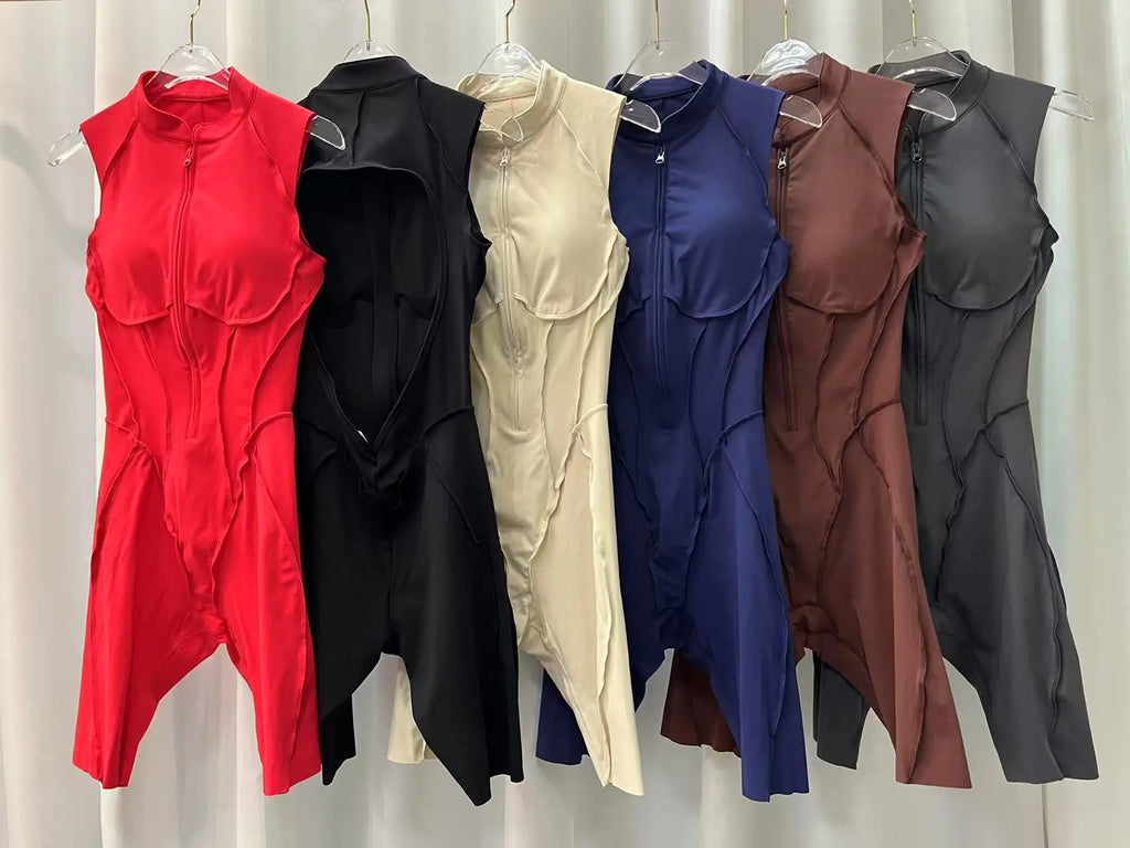 2025 New Women's Jumpsuit Hollow Back Zipper Yoga Suit - GilloServ