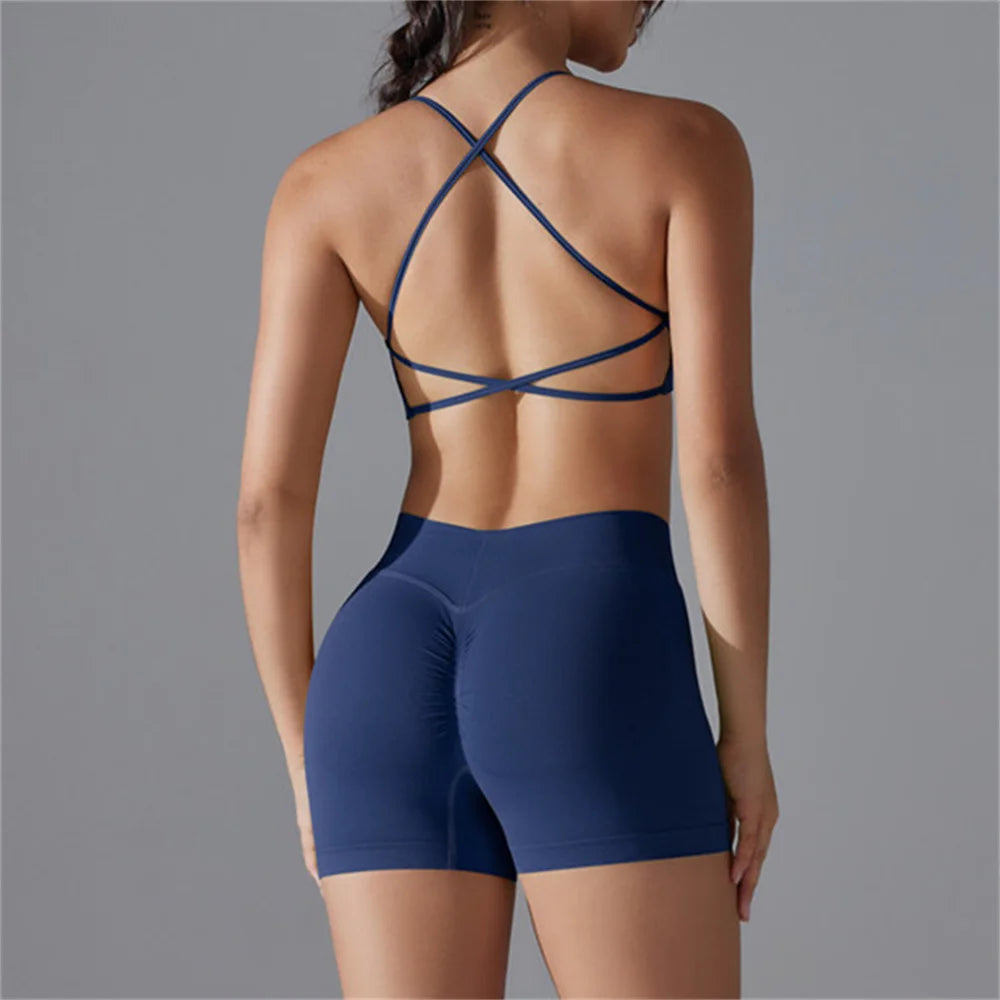 2PCS Women Scrunch Tracksuit Fitness Seamless Yoga Set Sportswear - GilloServ