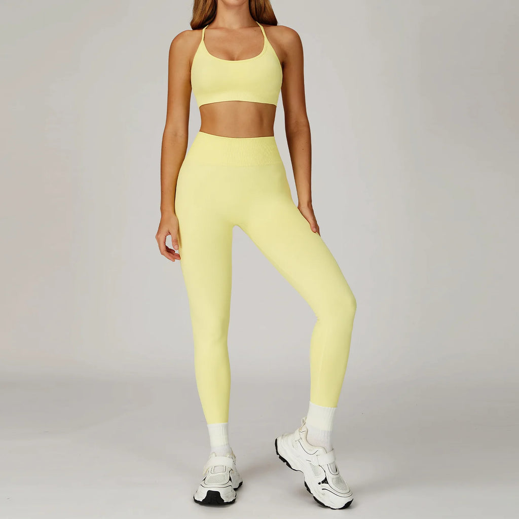 Seamless 2 Piece Yoga Set Women Gym Tracksuit/Workout/Running - GilloServ
