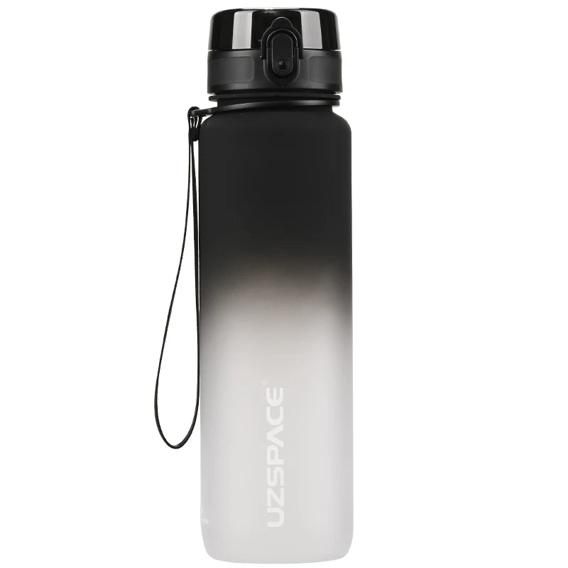 1L Sports Water Bottle With Time Marker, Leakproof - GilloServ