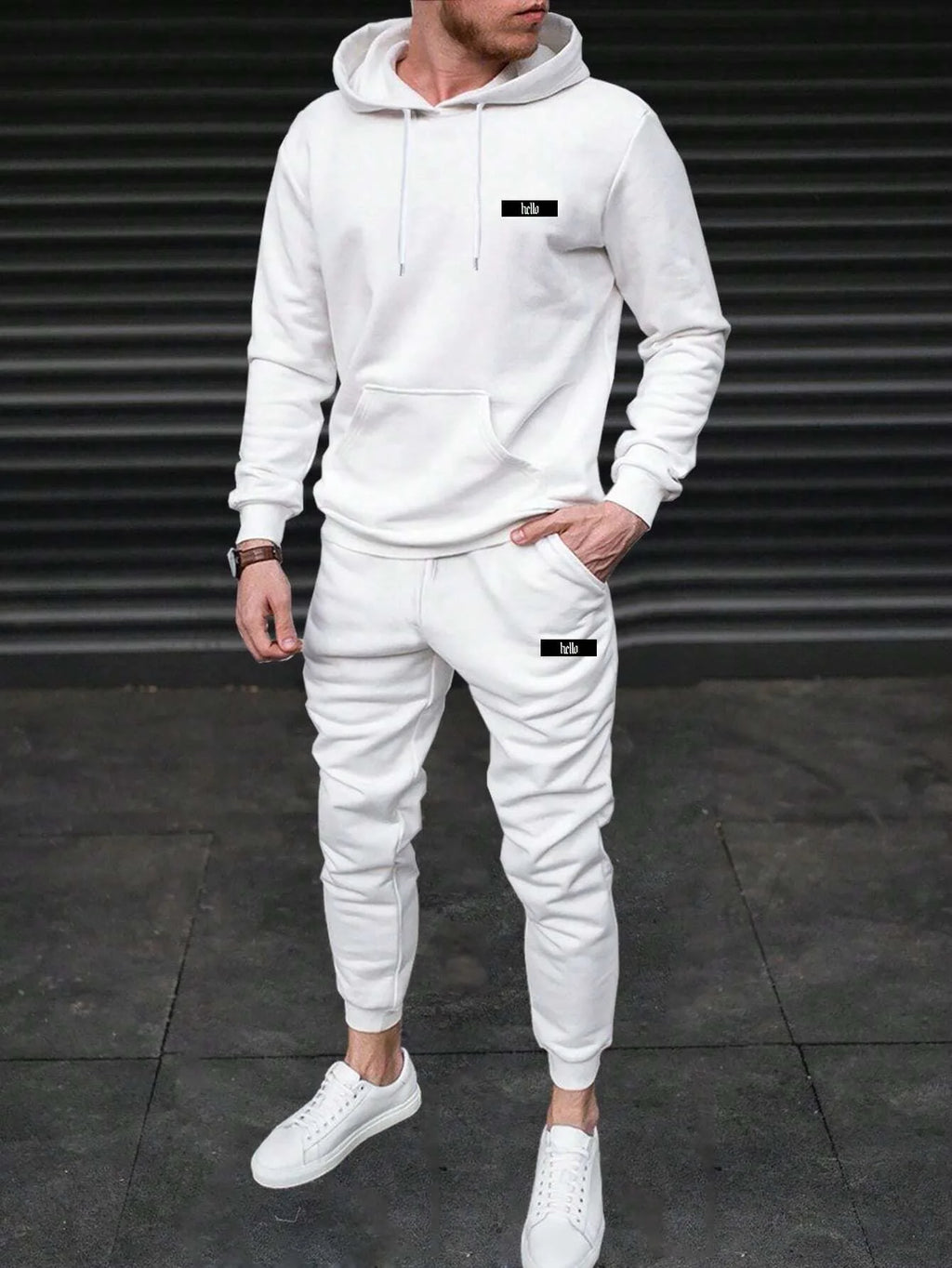 Tracksuit Sets Men's Casual Fleece Warm Hoodies Pants 2PCS Mens Long Sleeve Sport Suit Male Pullover Hoodies Sports Clothing - GilloServ