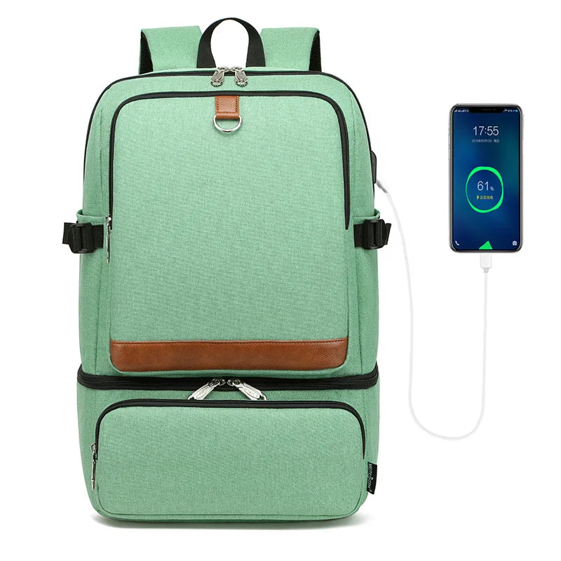 Fashion Black Laptop Backpack Compartment USB Thermal/ Waterproof/Outdoor Backpacks Cooler Bags Outdoor Hiking - GilloServ