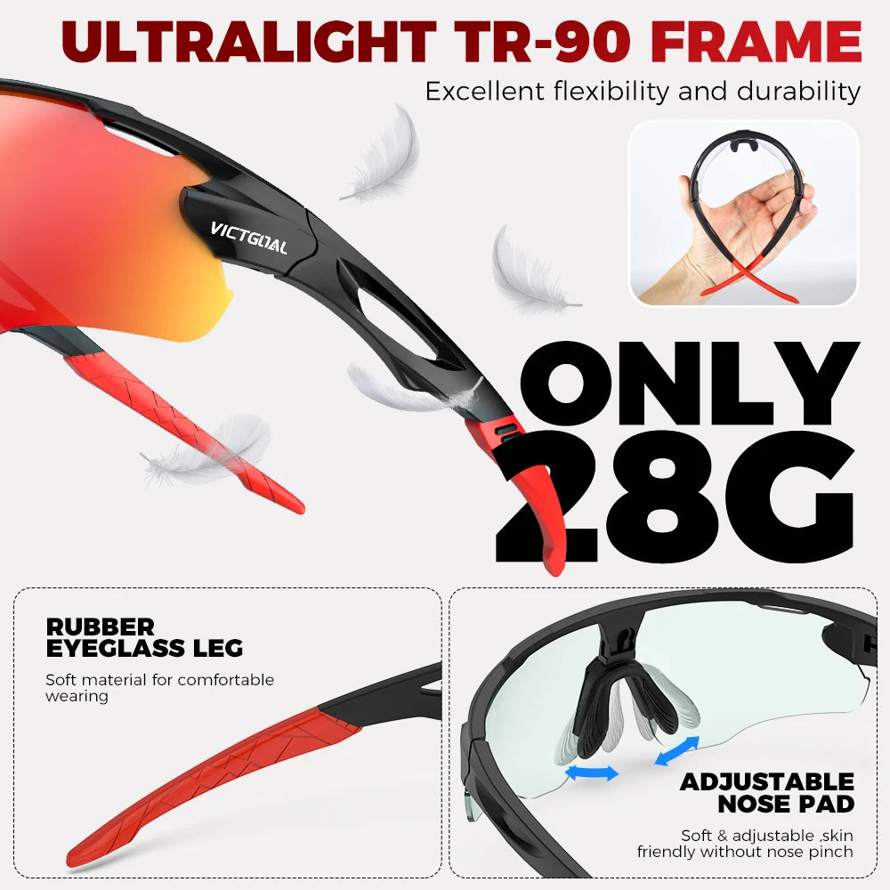 Photochromic Cycling Sunglasses for Men Women Sports UV400 - GilloServ