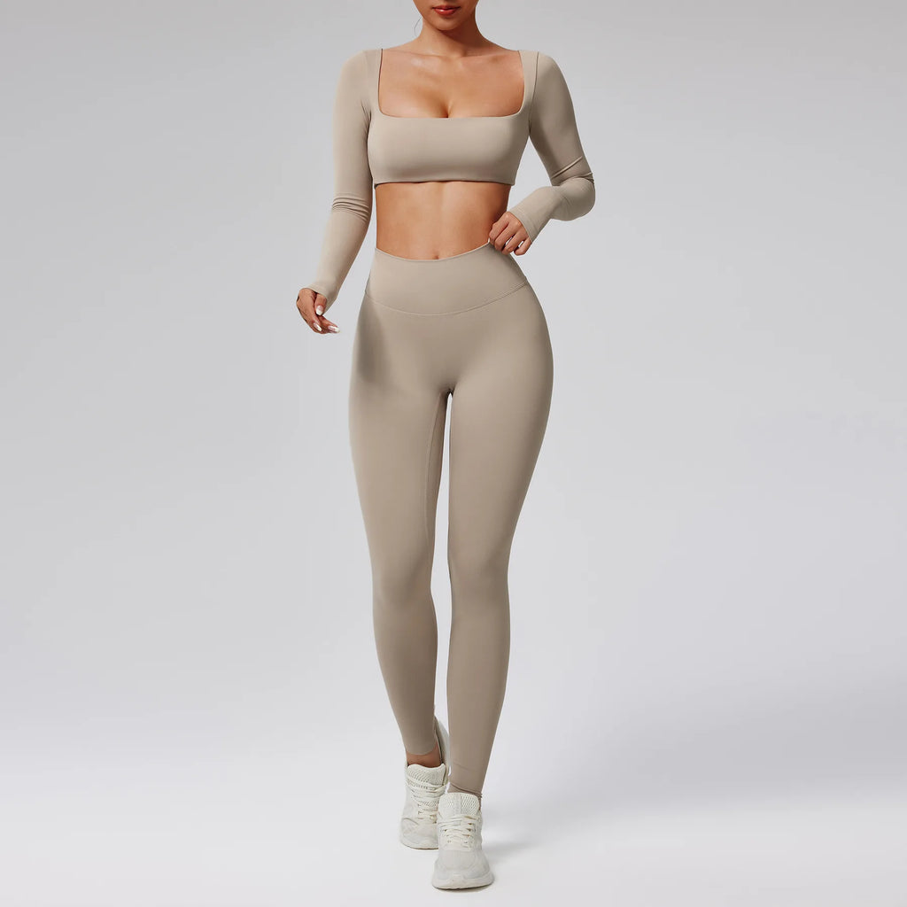 Yoga Suit Tight Yoga Suit Seamless High-Waist Quick-Drying Running Sports - GilloServ