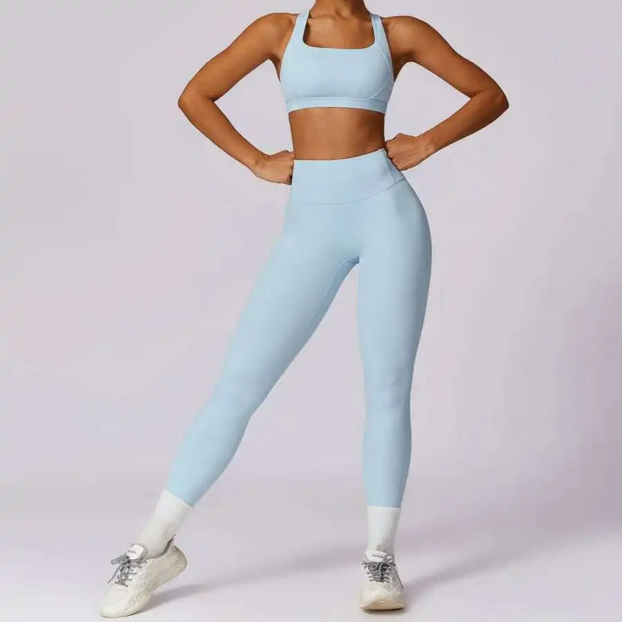 Yoga Set 2 PCS Women Tracksuits Workout Sportswear Gym Fitness - GilloServ