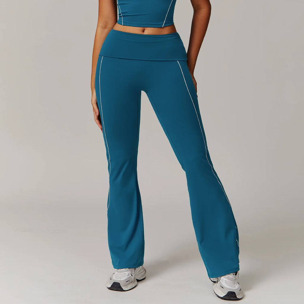 Fitness Bell-bottoms Women Sport Leggings High Waist Wide Leg - GilloServ