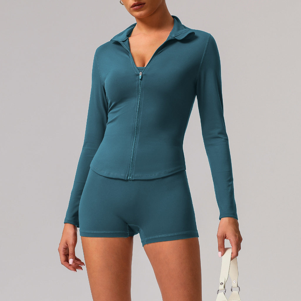 Solid color tight yoga suit quick drying fitness suit outdoor - GilloServ