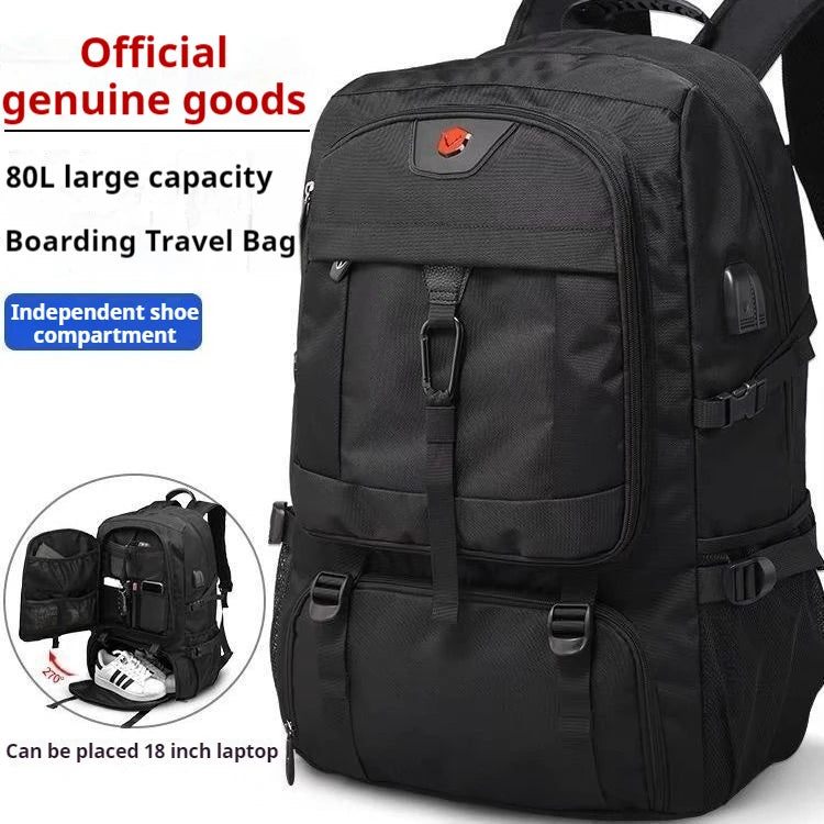 Men Business Backpack Travel Waterproof Backpack With USB Charging Large Capacity 18inch Laptop Backpack Black Backpack 8107 - GilloServ