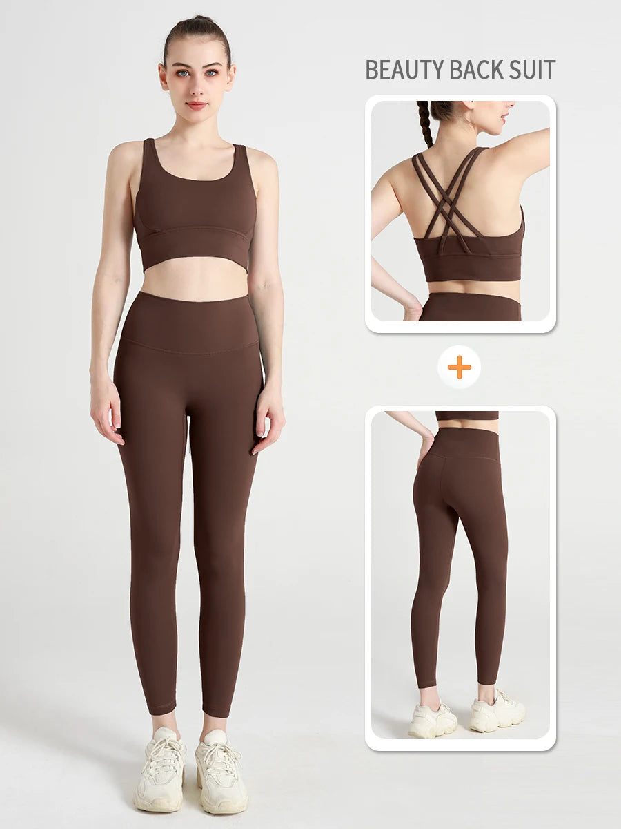 Yoga Clothes Women's Tracksuit Athletic Wear Pilates Fitness Suit - GilloServ