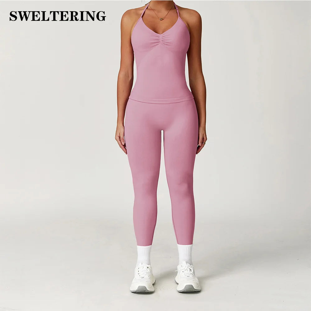 Yoga Set Women's Tracksuit 2 Pieces Workout Sportswear Gym Clothing - GilloServ