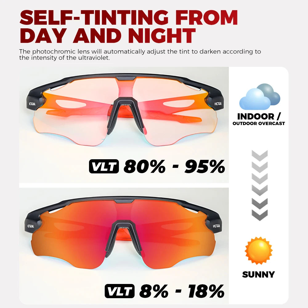 Photochromic Cycling Sunglasses for Men Women Sports UV400 - GilloServ