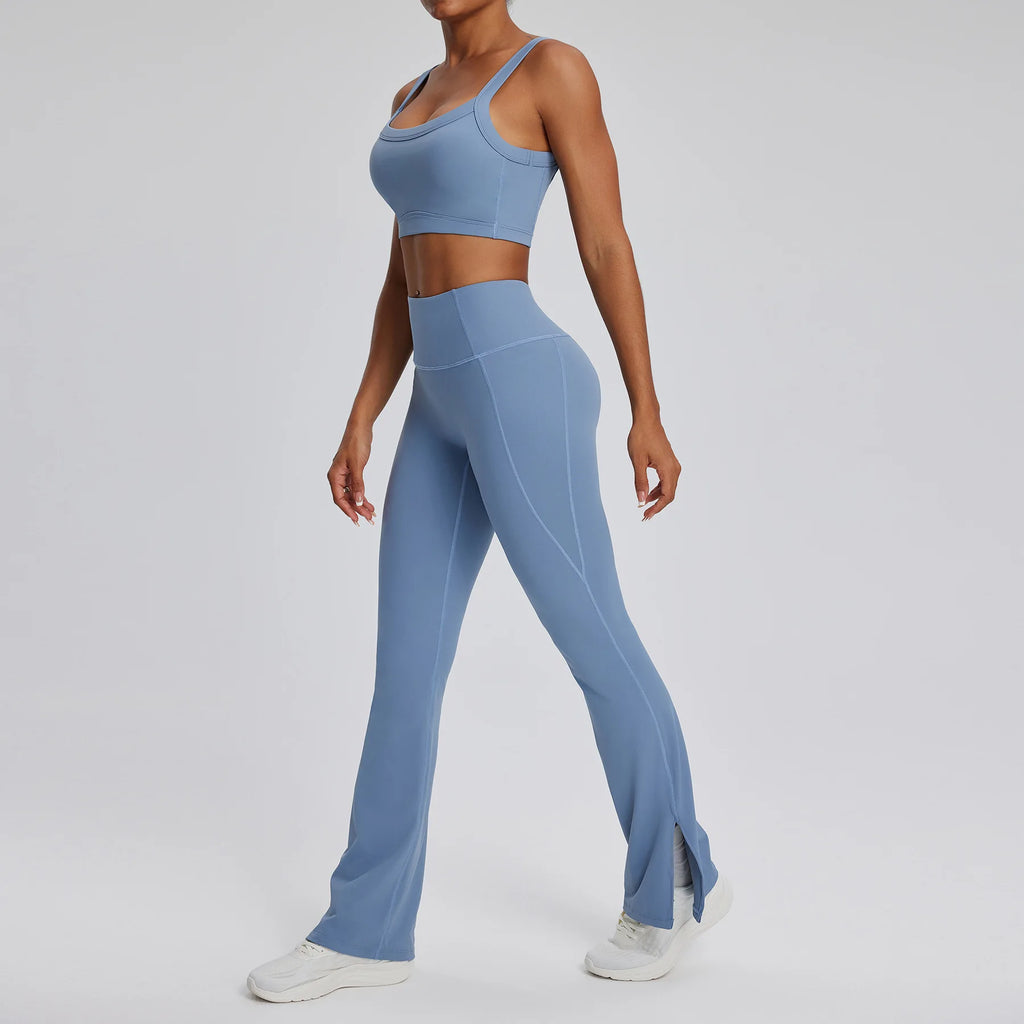 Best 2PCS Yoga Suit Gym Set Women Clothes Running Tracksuit Clothing - GilloServ
