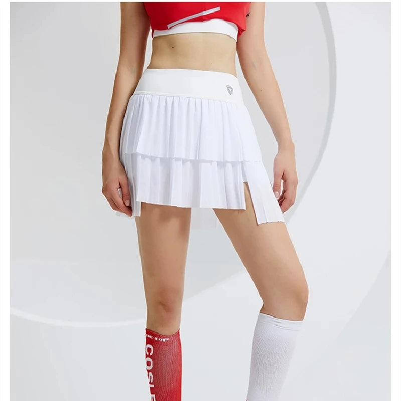 Women High Waist Double Layer Pleated Skirt Sports Golf Tennis Skirts - GilloServ