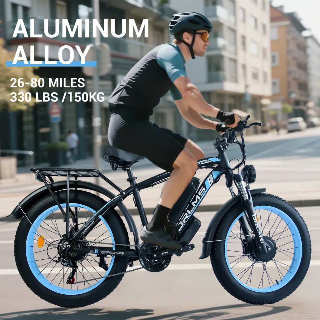 TS60 Electric Bicycle 1000W*2// 60V//25AH Battery A dult E-Bike Hydraulic Disc Brakes - GilloServ