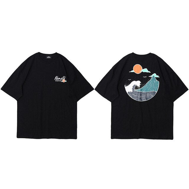 Great Wave T-Shirts Hip Hop Mens Streetwear - GilloServ