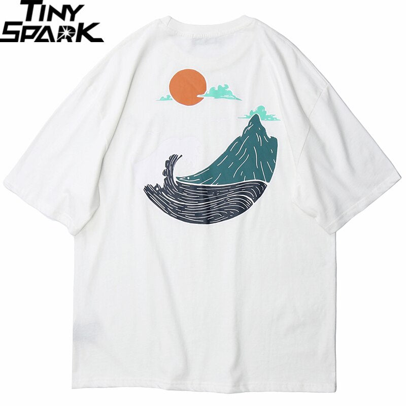 Great Wave T-Shirts Hip Hop Mens Streetwear - GilloServ