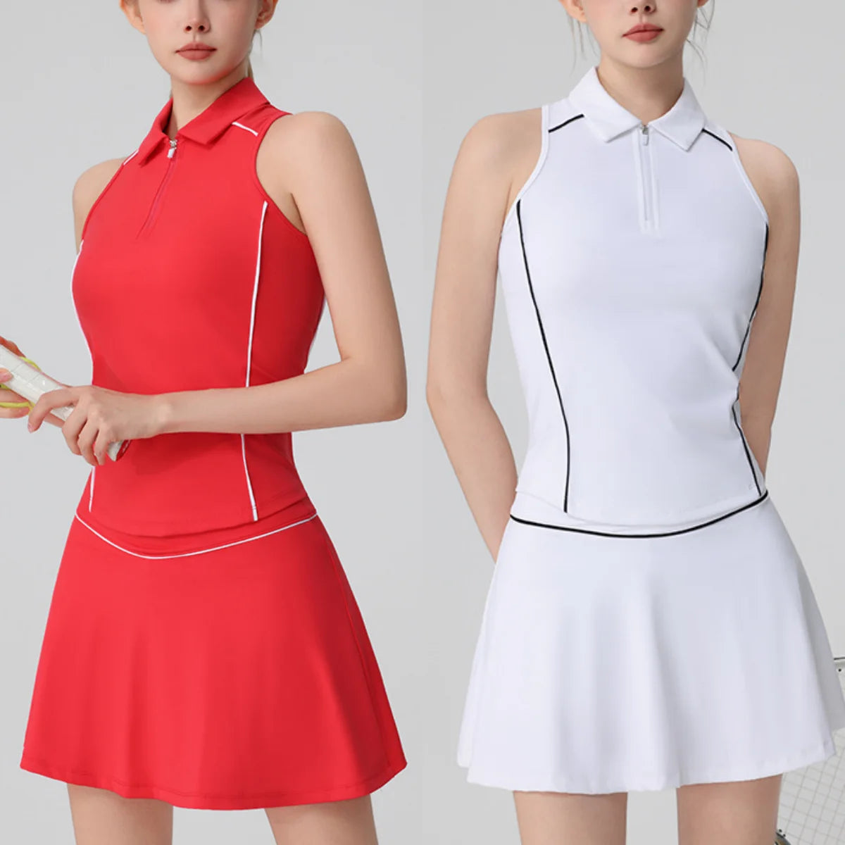 High Quality 2 PCS Tennis Skirt Short Sports Suit Breathable Quick Dry/Yoga/Golf/Gym Sportswear - GilloServ