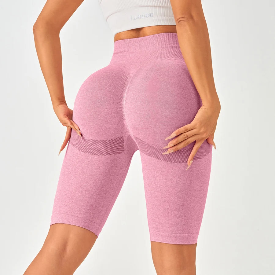 Women Sports Leggings Sportswear Seamless Yoga Shorts w/Tummy Control - GilloServ