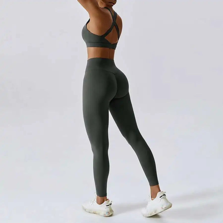 Yoga Set 2 PCS Women Tracksuits Workout Sportswear Gym Fitness - GilloServ