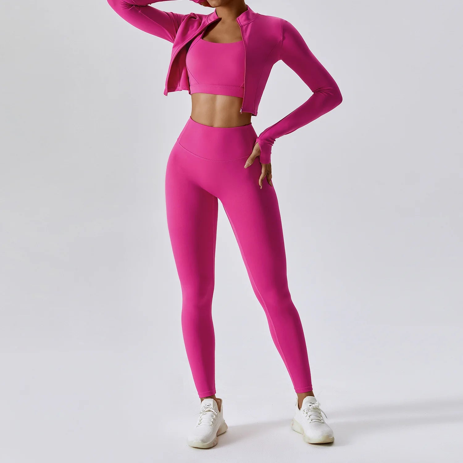 High Quality 3PCS Yoga Set Women Workout Sets Gym Sportswear Yoga Suit - GilloServ