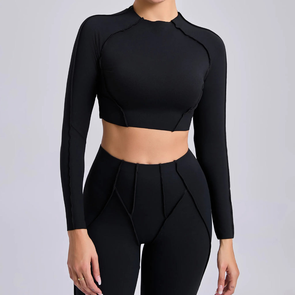 New Yoga Set Women Tracksuit Workout Legging Athletic Suit Long Sleeve - GilloServ