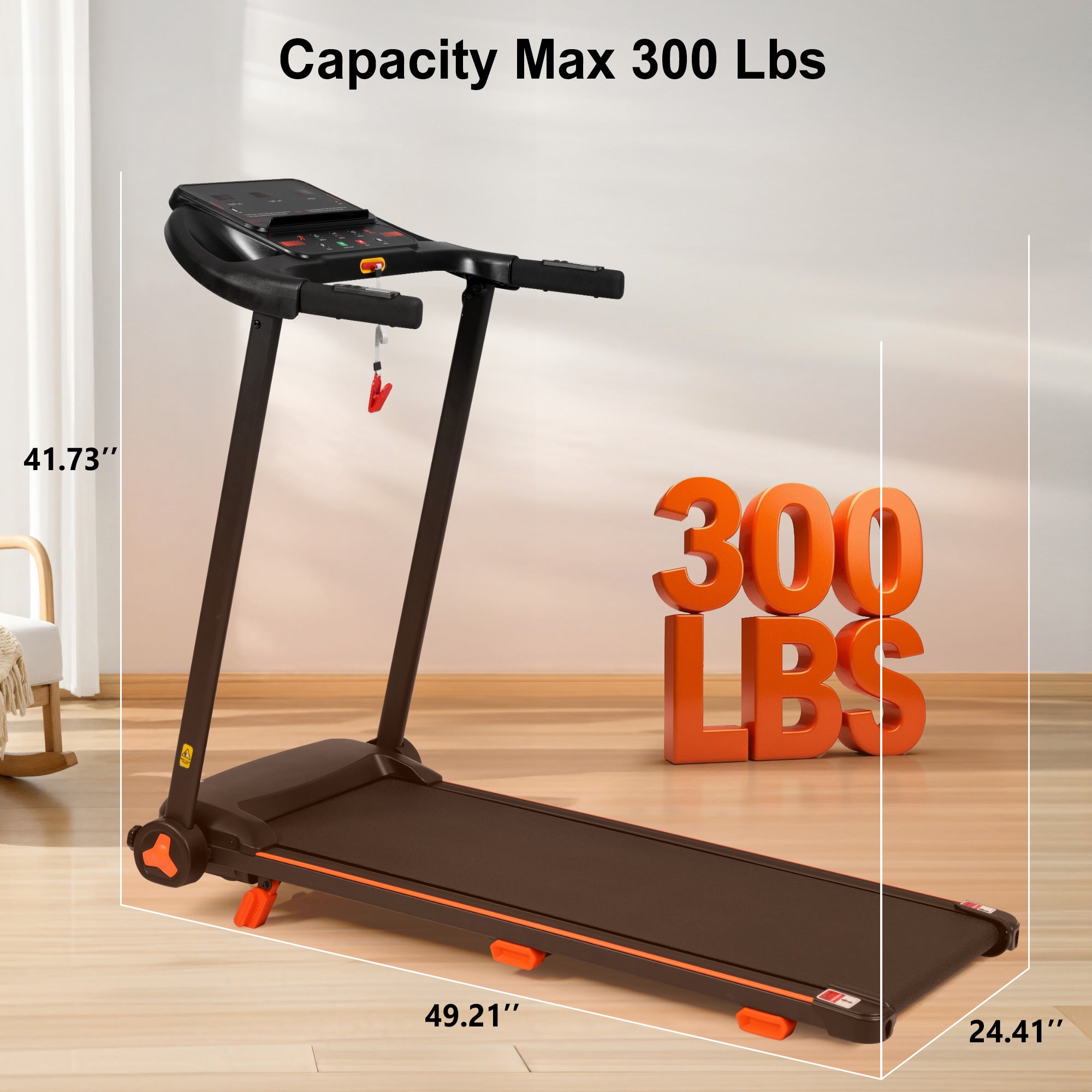 Brand New Home Treadmill, 2.5HP Silent Folding Treadmill With Heart Rate Sensor, Weighing 300 Pounds, Banned Platform Temu - GilloServ