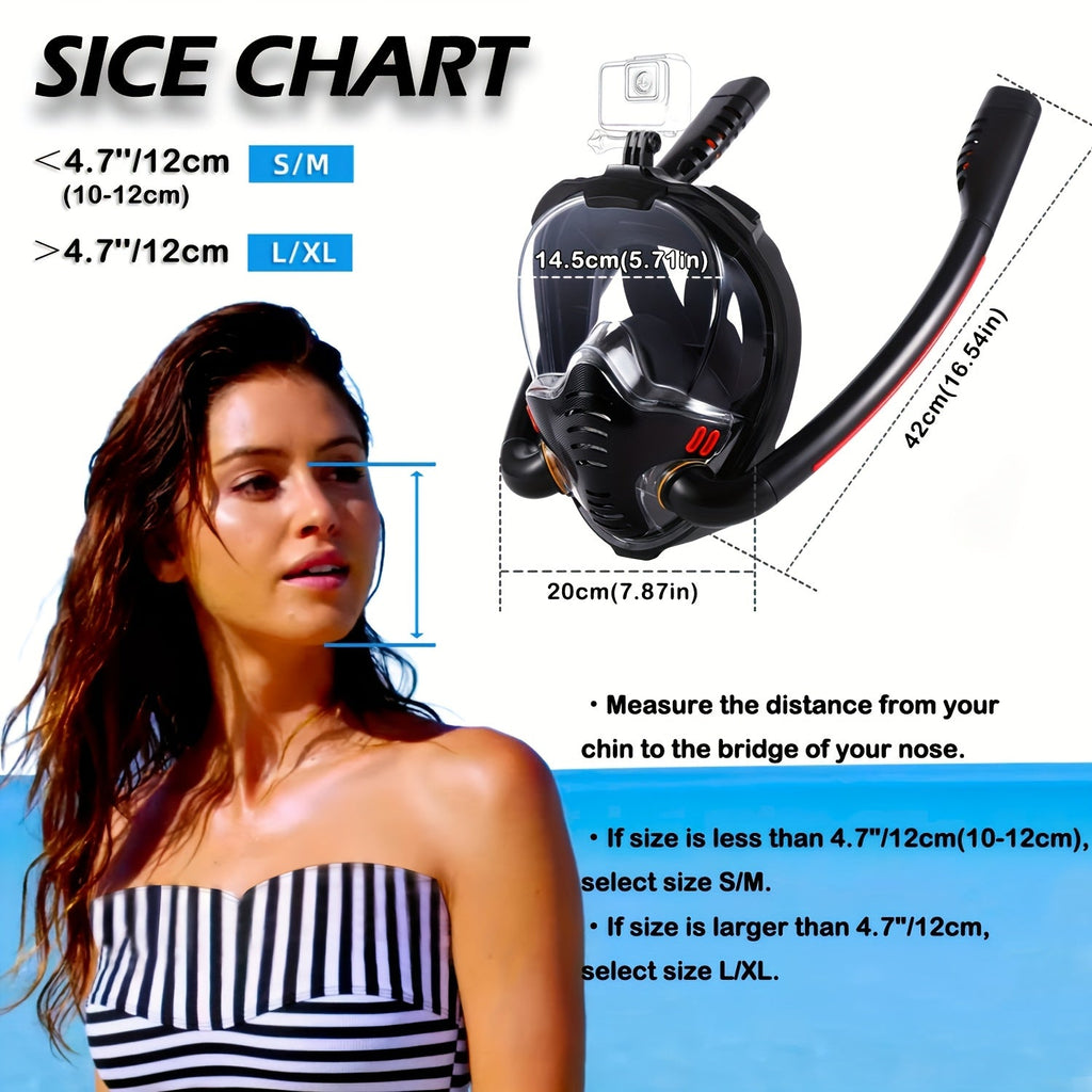 Full Face Snorkel Mask Set with Flippers - GilloServ