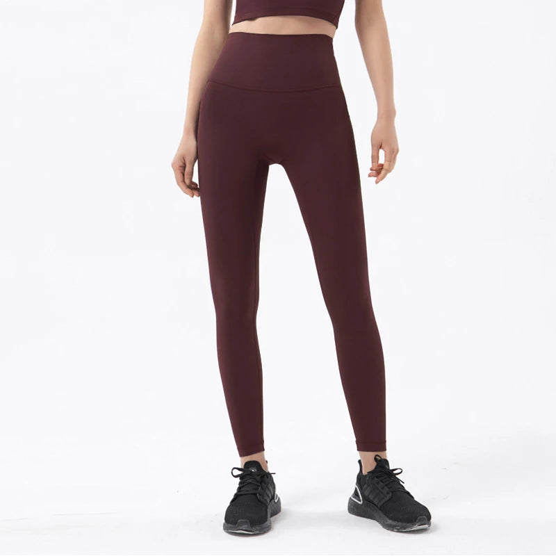 Nylon Leggings Women Yoga Pants Tight High Waist Hidden Pocket - GilloServ