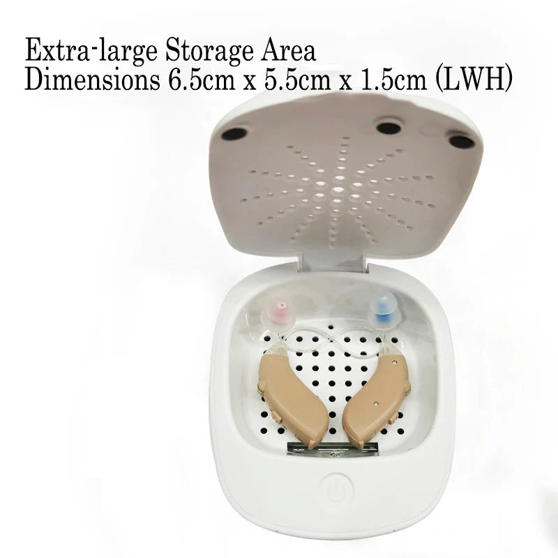 Hearing Aids UV Drying and Sterilization Box, Electronic Dehumidifier, USB Type-C Plug-in - GilloServ