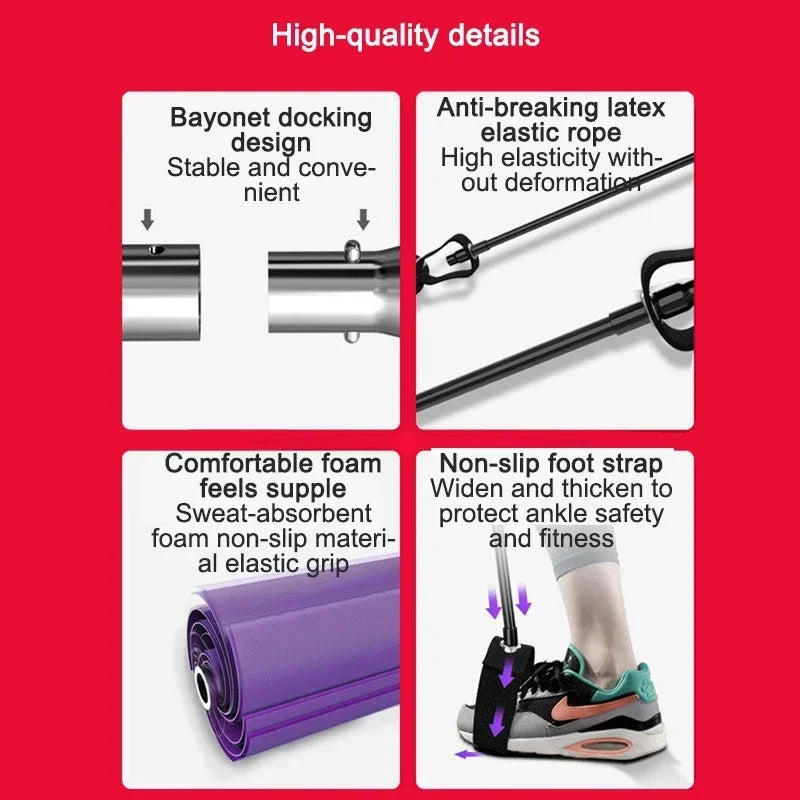 Rally Yoga Pilates Bar Pilates Rope Multifunctional Fitness - GilloServ