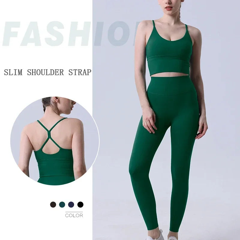 2 Piece Yoga Clothes Tracksuit Athletic Wear Pilates - GilloServ