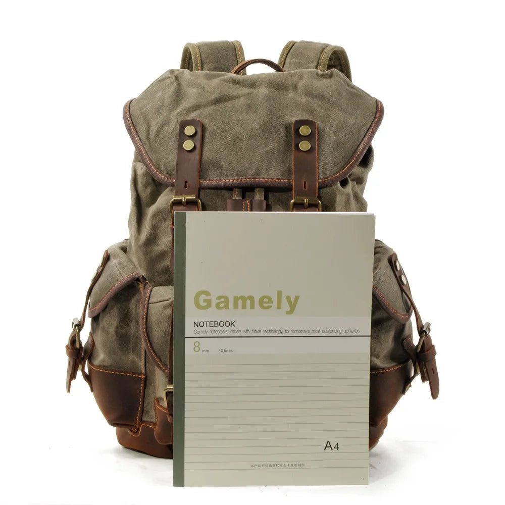 Vintage Canvas Backpacks for Men Laptop Daypacks Waterproof Rucksacks - GilloServ