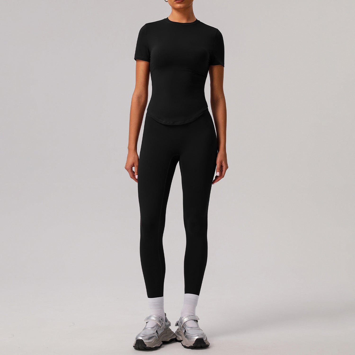Solid color tight yoga suit quick drying fitness suit outdoor - GilloServ