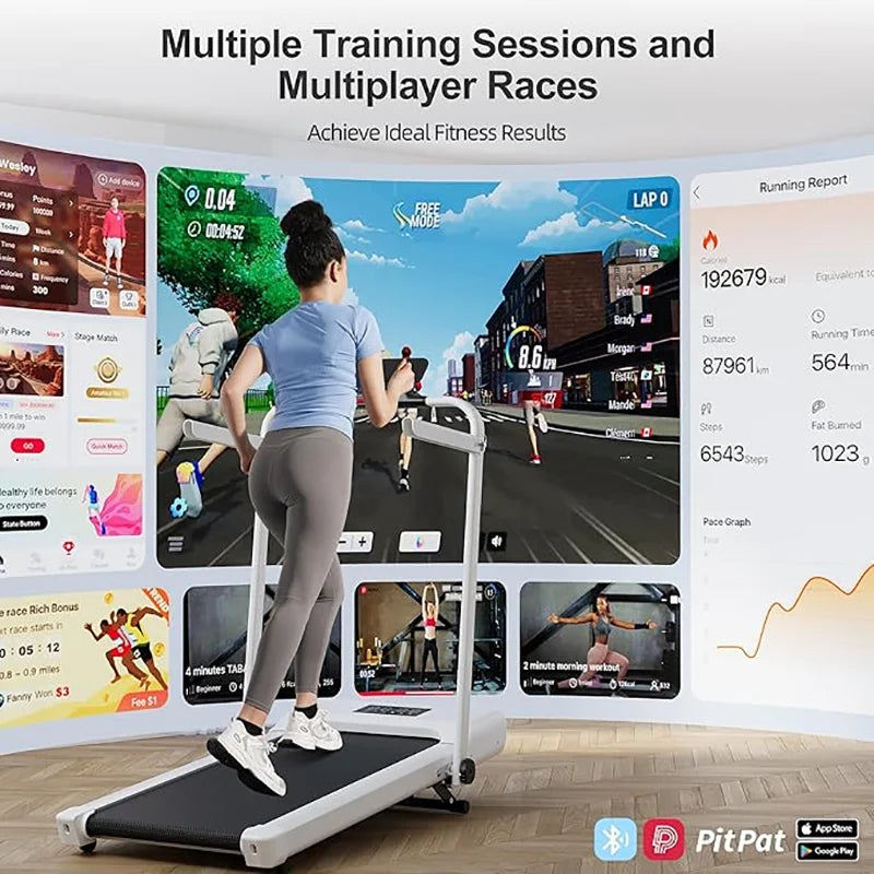 Hot Walking Pad Treadmill with 9% Incline Under-Desk for Home/Office 37.4inch Belt LCD Display Portable Foldable Safety Armrest - GilloServ