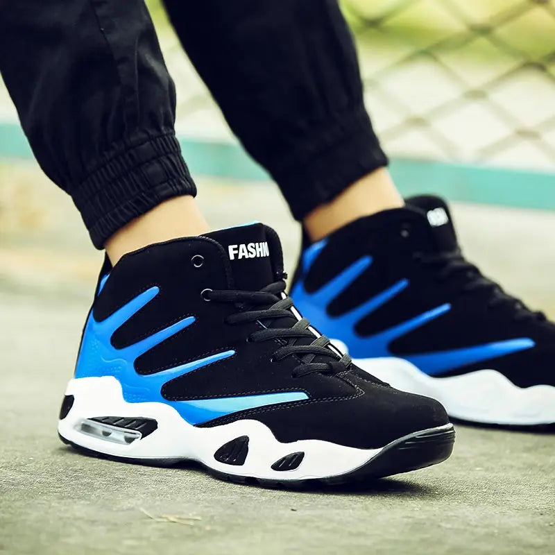 Large Size PU Leather Sports Shoes for Men High Top Sneakers - GilloServ