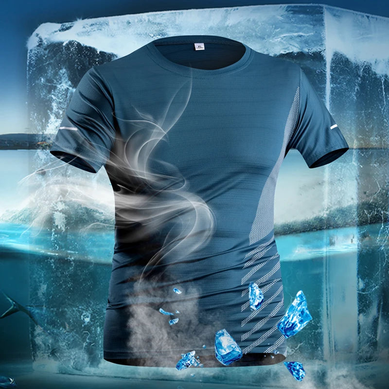 Running T-shirt Men Summer Ice Silk Thin Top - GilloServ