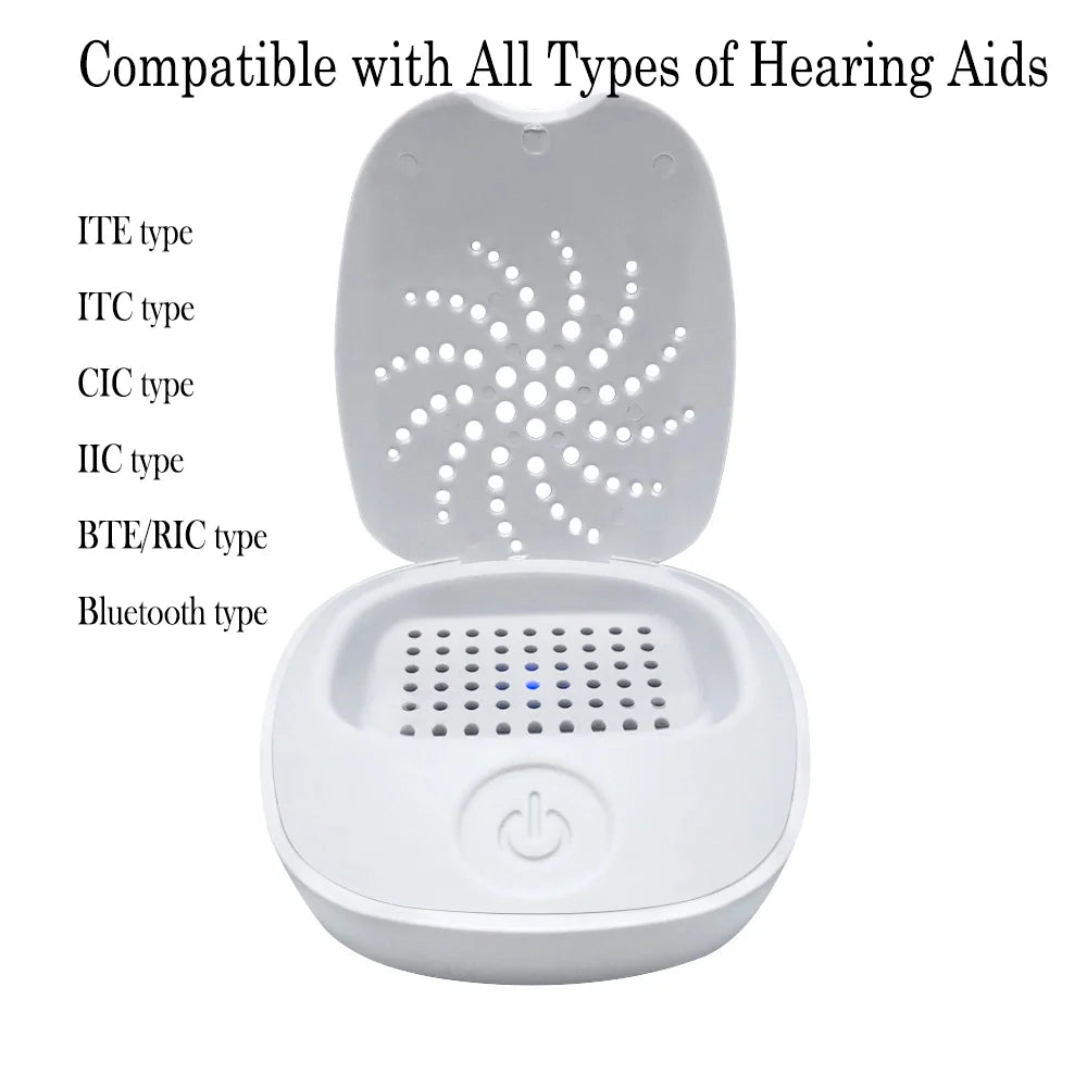 Hearing Aids UV Drying and Sterilization Box, Electronic Dehumidifier, USB Type-C Plug-in - GilloServ