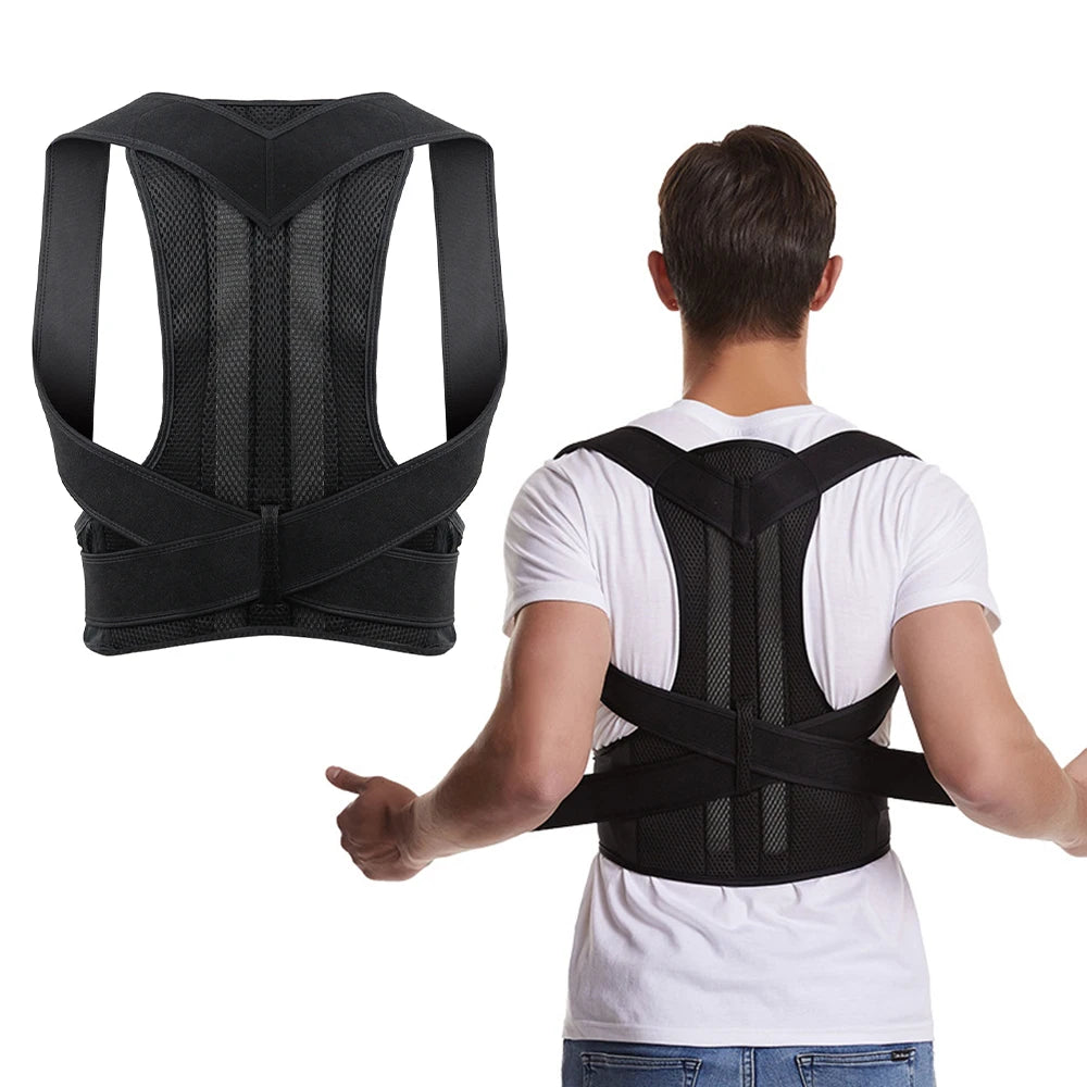 Back Brace Posture Corrector for Women & Men, Adjustable Back Lumbar Support Belt Shoulder Posture Support for Improve Scoliosis - GilloServ