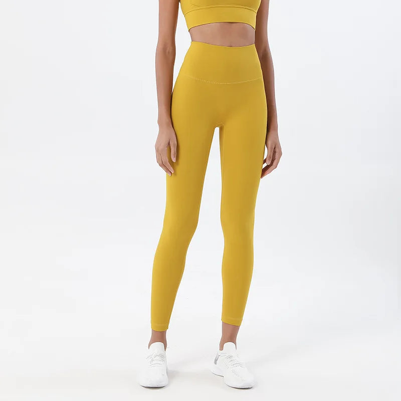 Nylon Leggings Women Yoga Pants Tight High Waist Hidden Pocket - GilloServ